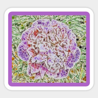 Purple Mosaic Flower Sticker